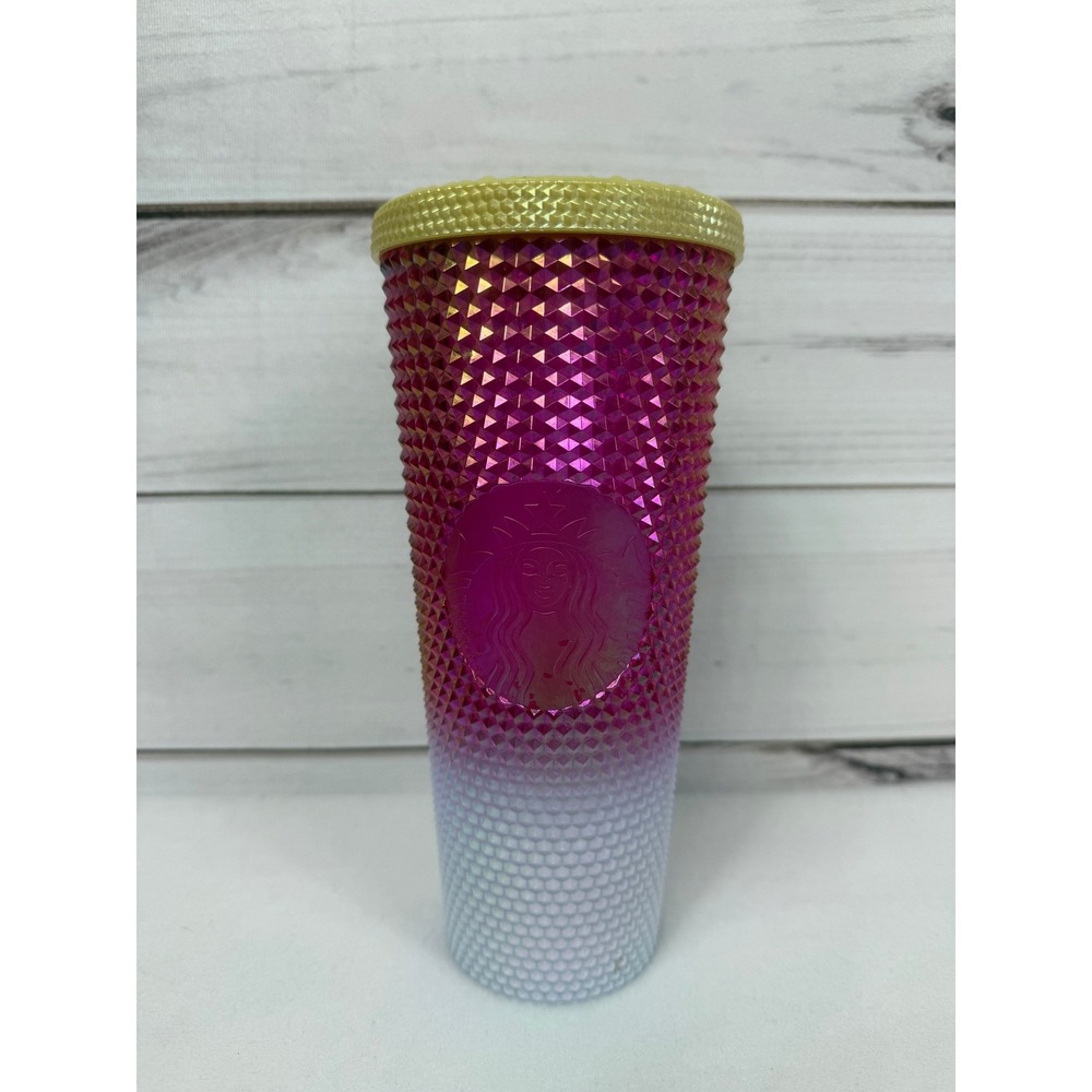 Starbucks Holiday 24 Oz Tumbler- Pink, Gold, And White Studded‎ NO STRAW